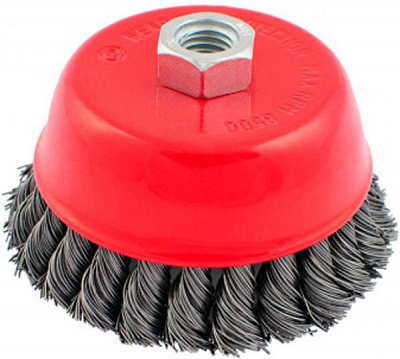 Щетка торцевая D75 М14 MasterTool из плетеной проволоки 19-7007