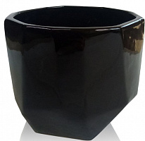Кашпо керамическое 13x13x12 см фигурный 0,7 л черный матовый (205-12) 