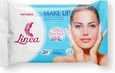 Влажные салфетки Linea make up silk&orchid с мицеллярной водой 20 шт.
