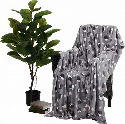 Плед із мікрофібри Frannel Hedgehog 160x200 см сірий La Nuit