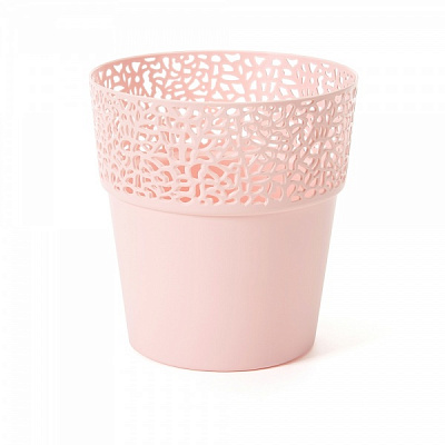 Горщик пластиковий Ламела Росса 170 круглий 1,6 л рожева пудра