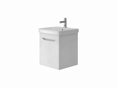 Тумба підвісна ЮВЕНТА Тумба Livorno-55 структурний білий з умивальником Luxury-55