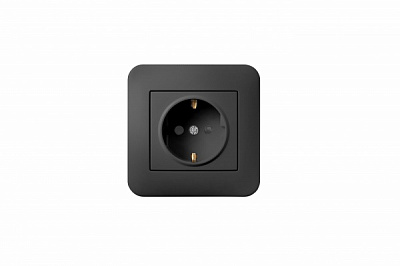 Розетка із заземленням Hausmark Luno IP20 антрацит 709-4242-124B