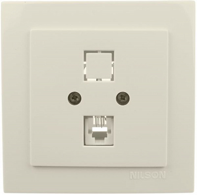 Розетка телефонна Nilson Touran кремовий 24121040