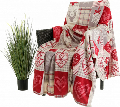 Плед Basic NY Deer 150x190 см бежевий із малюнком La Nuit