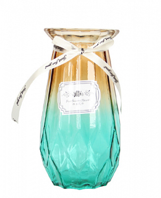 Ваза стеклянная Crystal Alnita (83210414-12) 20 см желто-зеленая 