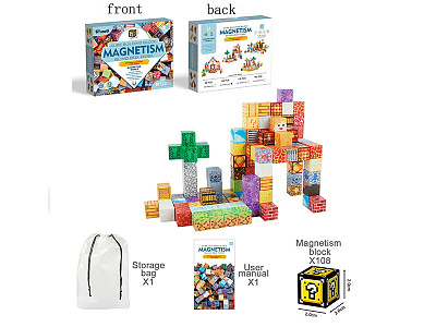 Конструктор магнитный Zhorya Блоки 108 элементов YN2023-108