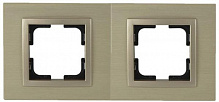 Рамка двухместная Mono Style Aluminium горизонтальная титан 107-830000-161