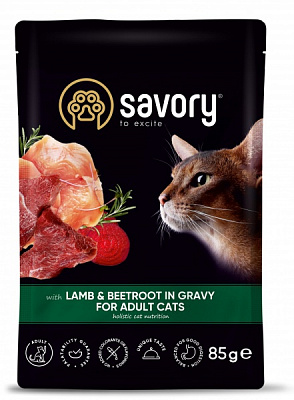 Консерва для котов Savory с ягненком и свеклой в соусе 85 г