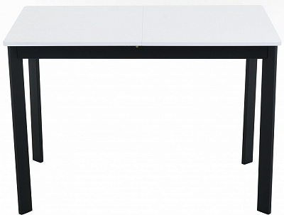 Стол обеденный Лион 1100(1420)x700x750мм оксид белый/черный