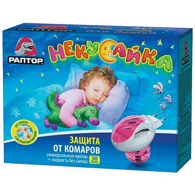 Фумигатор РАПТОР Некусайка + жидкость без запаха 30 ночей 135 г
