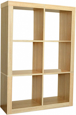 Этажерка пристенная Inteo Кубус МИКС 2х3 1146х792х290 мм дуб тахо