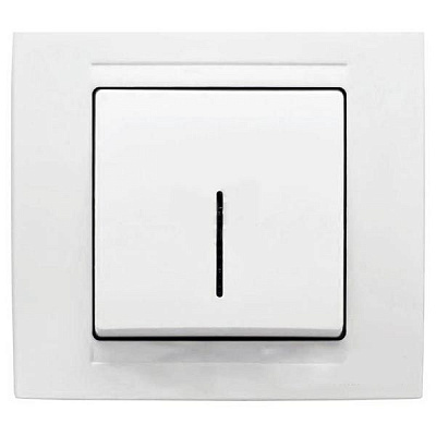 Вимикач одинарний прохідний Gunsan Moderna бiлий