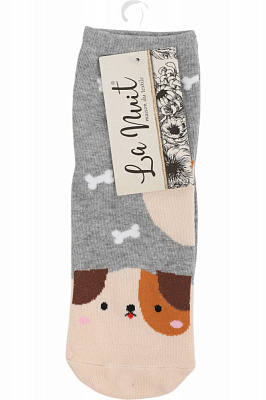 Шкарпетки жіночі La Nuit Home Песик р.one size сірий