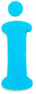 Буква «І» из фетра бирюзовый 2 мм, 10 см
