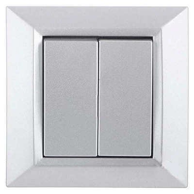 Выключатель двухклавишный UP! (Underprice) Vesta без подсветки 10 А 220-250В серебряный