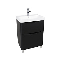 Тумба напольная Aqua Rodos Vista Black-Matt с умывальником Deep 60 см