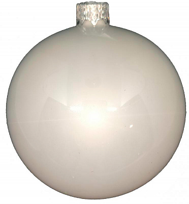 Шар новогодний 80 мм белый