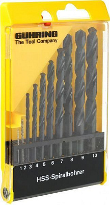 Набір свердел по металу Guhring 1-10 мм 10 шт. 8901 0,010