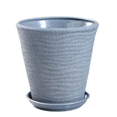 Горщик керамічний Оріана-Запоріжкераміка Нова Хвиля №2 круглий 8,5л шовк металік