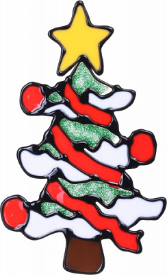 Наклейка декоративная силиконовая микс (6 дизайнов) в ассортименте 91409-PN 10x14 см