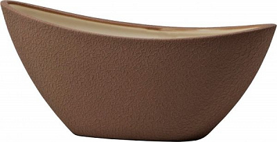 Кашпо керамическое Ориана-Запорожкерамика Лодочка шелк овальный 2,5л шоколадный 