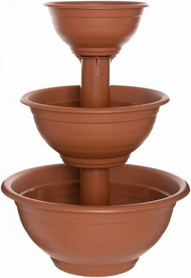 Вазон пластиковий Lamela Каскад малий круглий 131,6л теракот (451)