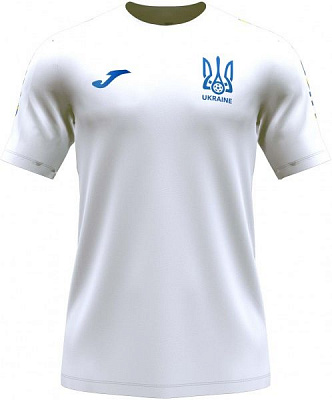 Футболка форми збірної України 2021 Joma FED. FUTBOL UCRANIA SHORT SLEEVE T-SHIRT AT102362B200 р. S білий