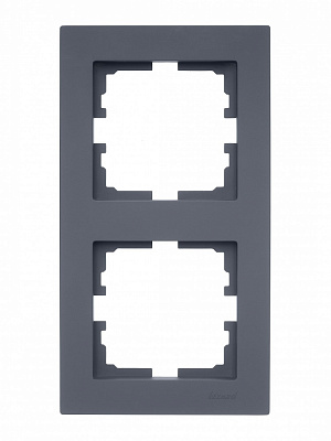 Рамка двухместная Lezard Vesna вертикальная шефилд грей 742-3400-152