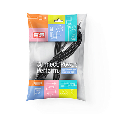 Кабель питания ColorWay 2 м black (CW-CBP085-BK)