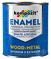 Эмаль Kompozit алкидная ПФ-115 RAL 7024 Графит глянец 0,9кг