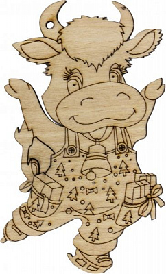 Декоративна підвіска Бичок на ковзанах 11,5 см 740