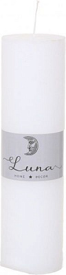 Свеча Рустик Цилиндр белый 55х200 мм Luna