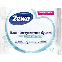 Бумага туалетная Zewa Pure moist 42 шт влажная
