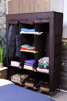 Тканинна шафа LUNA HOME BROWNY з кишенями 1720х1280х450 мм коричневий
