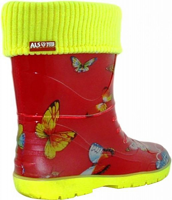 Чоботи гумові Alisa Line Метелики р.34 червонийжовтий