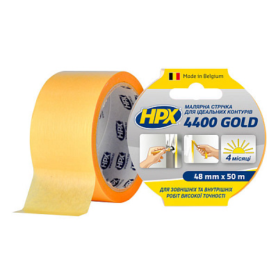 Стрічка малярна HPX 4400 GOLD для ідеальних країв 100°С 48 мм x 50 м
