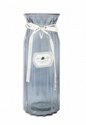 Ваза стеклянная YIWU Crystal Cindy 29 см серая 