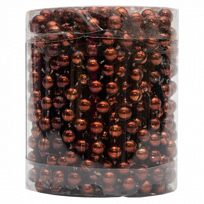 Бусы для елки Девилон 250553 6мм 6 м шоколад