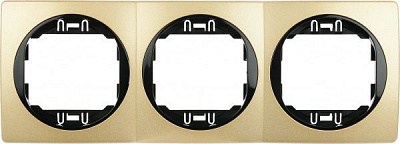 Рамка трехместная Aling-Conel EON горизонтальная золото E6703.GE