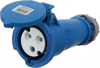 Розетка силовая переносная с заземлением Expert 2p+PE (223) 220В 32А IP44 серый