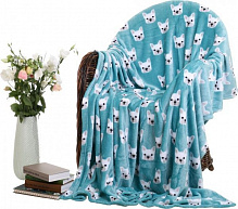 Плед Flannel Dogs 150x200 см блакитний із принтом La Nuit 