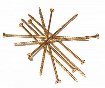 Шуруп конструкционный 6x180 мм желтый цинк