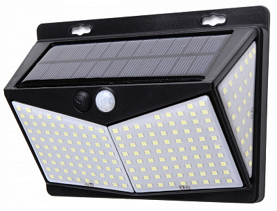 Светильник на солнечной батарее Luxel з датчиком движения и аккумулятором 20 Вт IP65 черный SSWL-03C