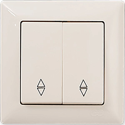 Выключатель проходной двухклавишный Gunsan Visage без подсветки 16 А 250В кремовый