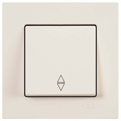 Вимикач прохідний одноклавішний Gunsan Eqona без підсвітки крем 01 40 12 00 100 107