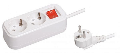 Подовжувач з вимикачем IEK Classic із заземленням 2 гн. білий 3 м WYP11-16-02-03-ZK