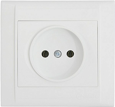 Розетка без заземления Makel Defne без шторок белый 42001022