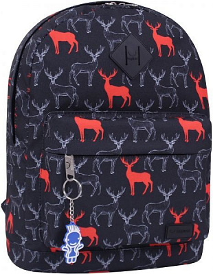 Рюкзак молодежный Сублимация 471, серо-красные олени