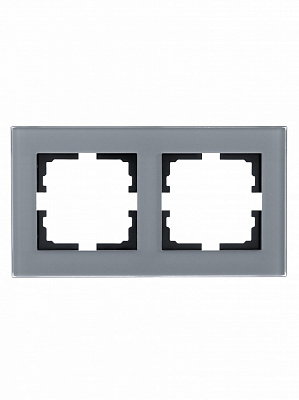 Рамка двомісна Lezard Vesna горизонтальна асфальт 742-M6980-147